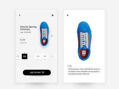 Vans app，shopping design ios minimalist ui vans