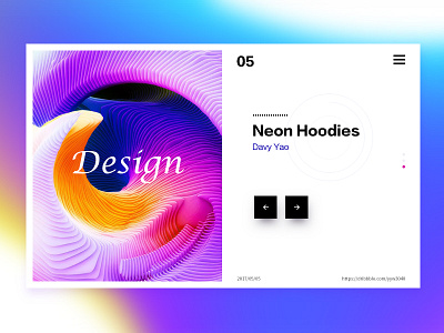 Neon Hoodies design，color landing page neon hoodies ui