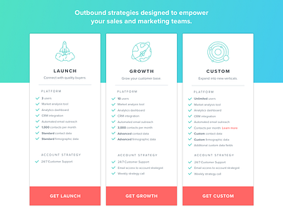 New Pricing Page icon orbit packages pricing rocket saas space website