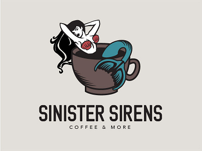 Burlesque Coffee Shop Logo branding burlesque coffee coffee mug coffee shop logo mermaid siren