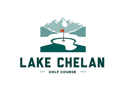 Golf Course Logo branding golf golf course lake logo mountain