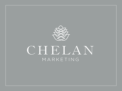 Chelan Marketing Logo branding logo marketing pine cone