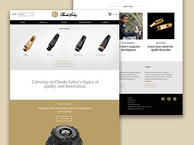Claude Lakey Website jazz mouthpiece music musical instruments web design website