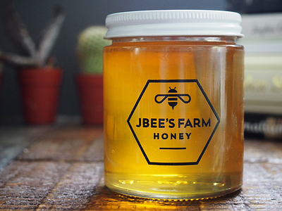 JBee's Farm Honey Logo bee bees honey jar logo package packaging
