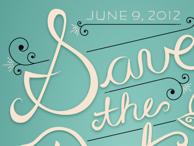 Save The Date illustration lettering std type typography wedding