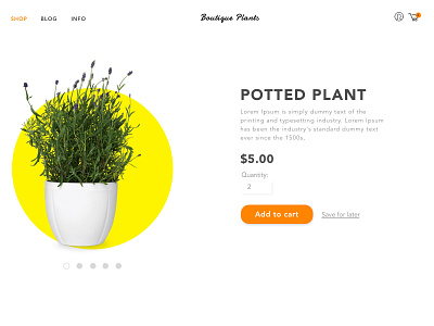 Online boutique plants boutique design graphic online plant ui ux web