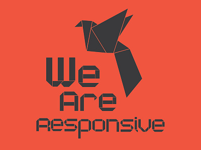 We Are Responsive design logo origami pantone poster vector