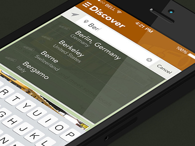 Sploria Location Search design ios7 mobile ui ux