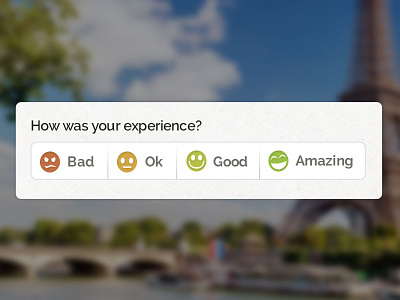 Sploria Experience Ratings experience form radio button rating system smiley website