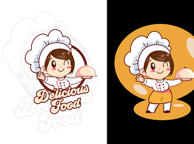 Mascot Chef Logo branding cafe cartoon character chef logo delicious food food logo graphic design logo logo design mascot restaurant restaurant logo