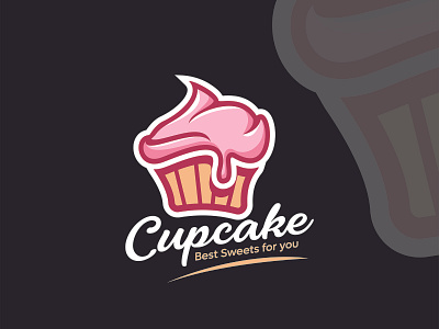 Mascot Cupcake Logo 3d bakary branding cakary cake clean creative cup cupcake design graphic design illustration logo logo design mascot minimal store sweet sweets