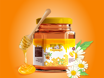 Honey Jar Label Design bee brand identity glass jar graphic design honey honey jar jar label design packaging labeling packaging design product label product package