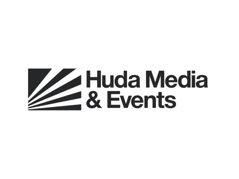 Huda media & Events animated animation gif glitch logo logotype skretch