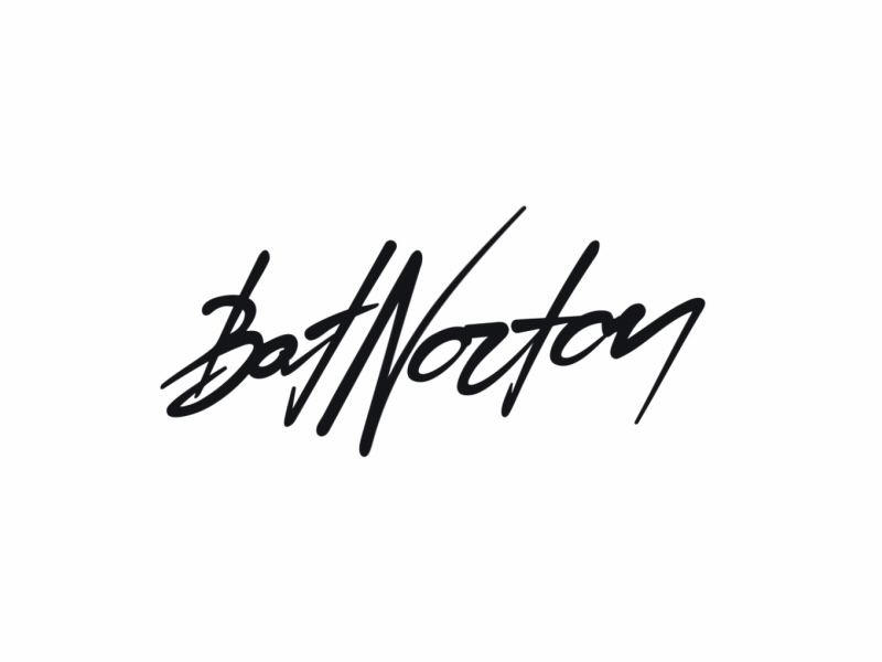 Bat Norton animation calligraphy gif intro lettering logo motion