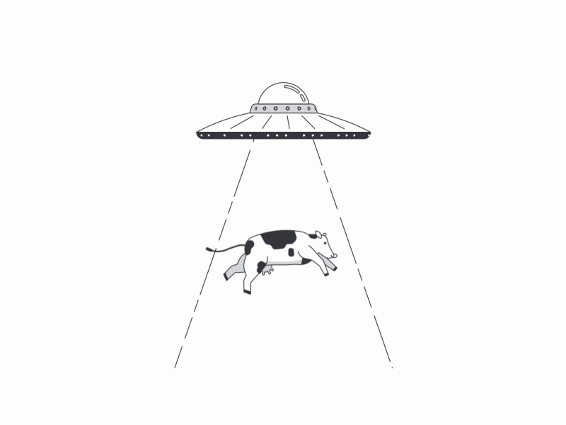 UFO animation cow design gif illustration logo logotype motion ufo