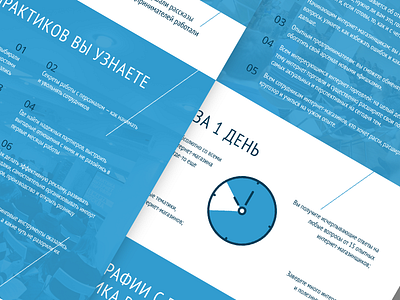 Landing page for Praktikadays.ru flat font icon landing lined numbers one page web