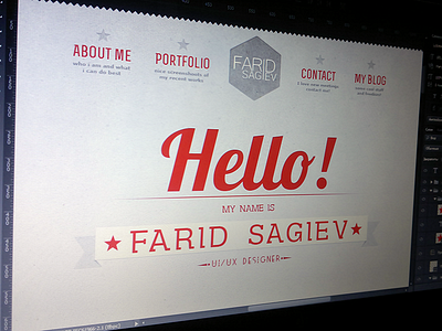 My old website version) design farid sagiev header hexagon inspiration interactive responsive typography ui ux