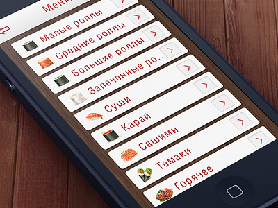 Sushi icns for iOS app app design graphic hot icon inspiration ios items menu retina roll sushi ui