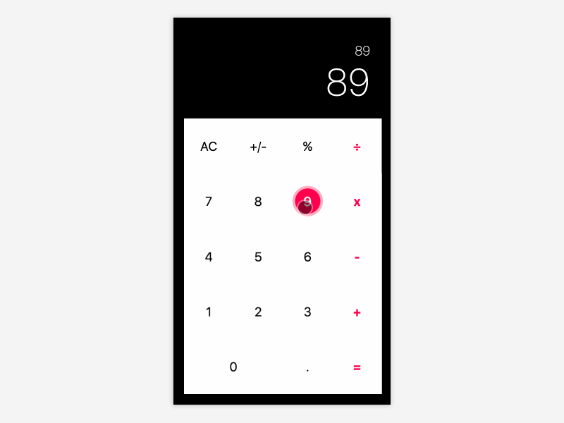 Calculator - DailyUI#4 animation app button calculator code ios javascript react ui