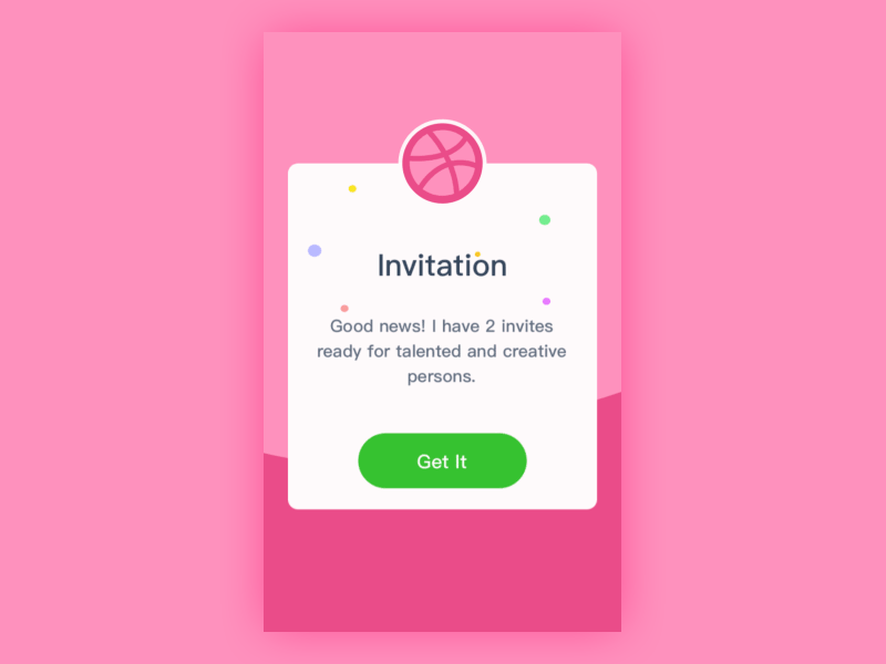 invitation code code dribbble framer invitation pink player practise ui user ux