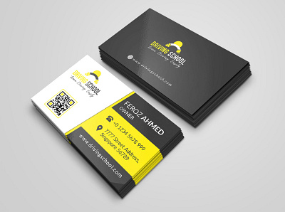 Driving School Business Card business card design graphic design logo mockup visiting card