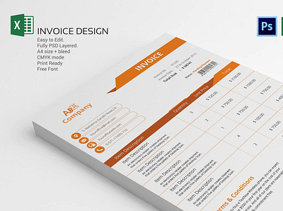 Invoice Design branding design graphic design invoice mockup template