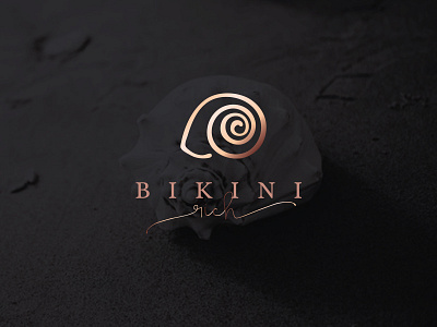 Bikini beach bikini logo luxury rich see shell wave