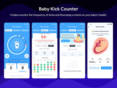 Baby Kick Counter - How it works babies baby baby growth baby kick baby shower calendar counter empty state illustraion kick counter kick results mums parenting parents pregnancy pregnant mom tabs