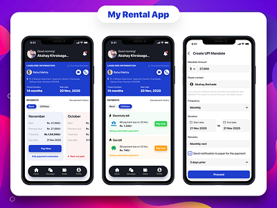 My Rental App app design automate rent bill payment clean app clean ui design agency digital marketing freelance graphic design illustration manage rent product design remote work rental app tech solutions ui utility app ux web solutions website design