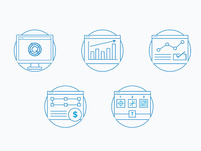 Web Icons blue graphs icon set icons illustrations linecons quantum