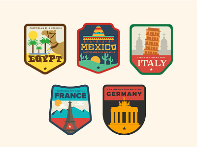 City Badges badges cities country egypt france germany illustration italy mexico