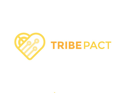 Tribe Pact community heart logo logo design logomark pact social tribe yellow
