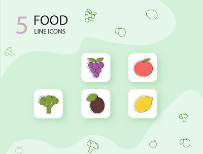 5 Foot line Icons design graphic design illustration