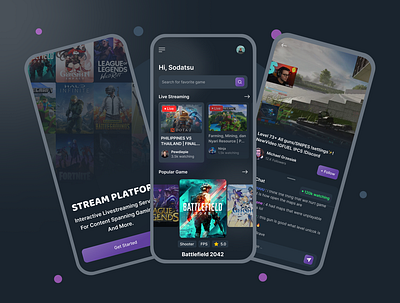 Streaming Platform Mobile App Design app clean design design mobile mobile app mobile design popular shot stream streaming ui ui design watching