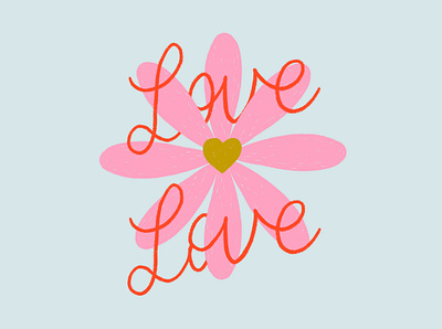 Love, Love Daisy daisy design hand drawn type hand lettering handlettering heart illustration ipad lettering love pink pride type typogaphy typography
