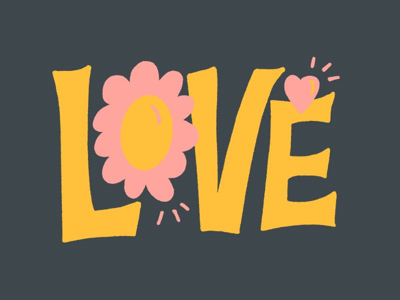 Love 70s gif hand lettering illustration ipad kawaii lettering love love you procreate vintage