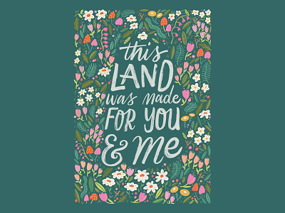 This Land Was Made For You & Me - Lettering design hand drawn type hand lettering ink lettering procreate sketch song type typography
