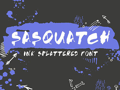SASQUATCH coke can font good type hand lettering ink lettering sasquatch splattered