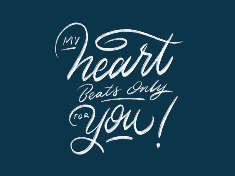 My Heart Beats Only For You bripop gaz gaz coombes goodtype hand drawn hand lettering heart ipad lettering logotype lyrics my heart procreate sketch supergrass typography