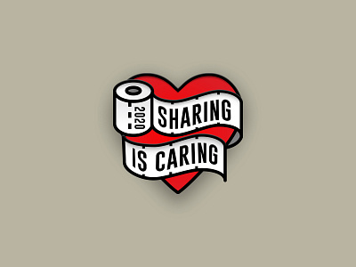 Stay Calm and Share the Toilet Paper 2020 enamel pin heart illustration toilet paper vector