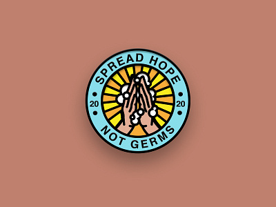 Spread Hope Not Germs Pin 2020 enamel pin illustration simple vector