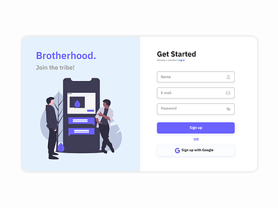 Sign up Page design illustration typography ui ux