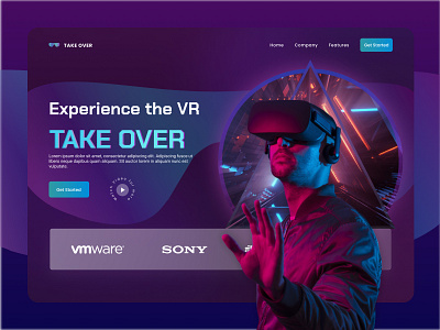 TAKE OVER - VR website branding design illustration typography ui ux vector