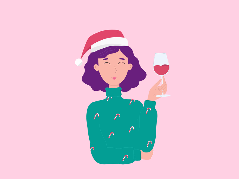 Girl with wine animation design graphic design illustration motion graphics