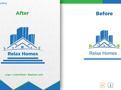 Relax Homes branding design graphic design logo vector