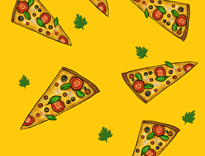 Pizza pattern design food handdraw illustration nice pattern pizza