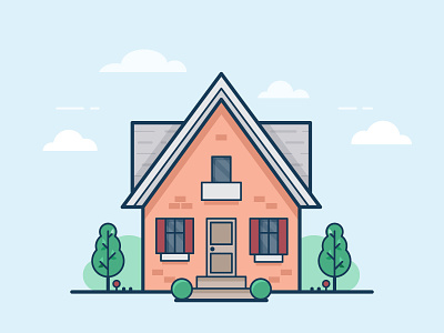 Home building estate home house icon illustration line illustration