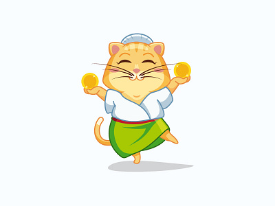 Kitty character wip animal cat character cute icon illustration kitty maneki neko mascot outline