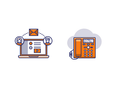 wip - Cloud IT website icons communication envelope icon icon artwork illustration laptop message messaging outline telephone