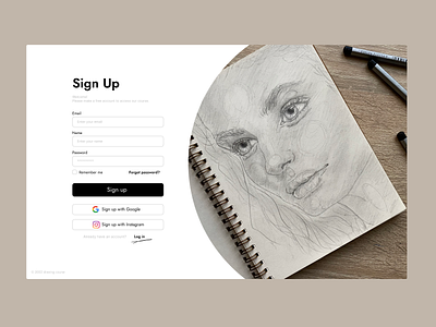 DailyUI #001 Sign Up - Drawing Course